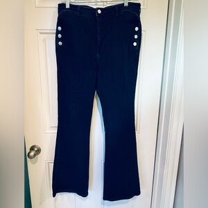 Pilcro from Anthropologie Flare Jeans with Button Detail